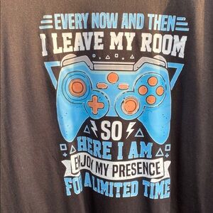 Gildan Black Tee with Blue and Orange Game Controller Design